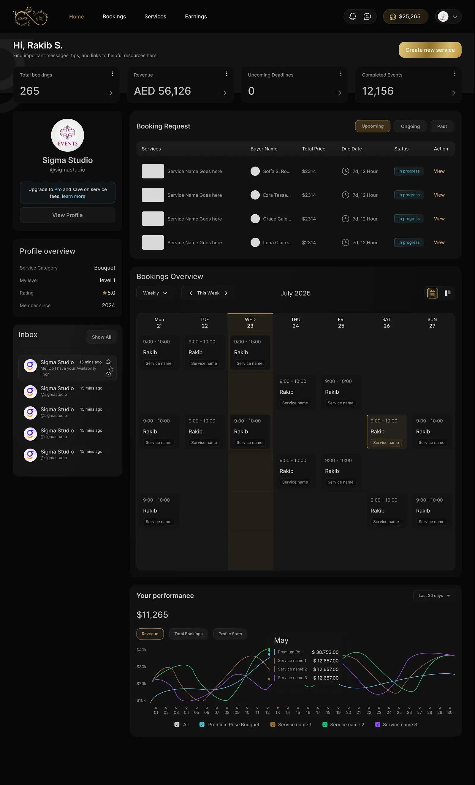 Bibaho: vendor dashboard