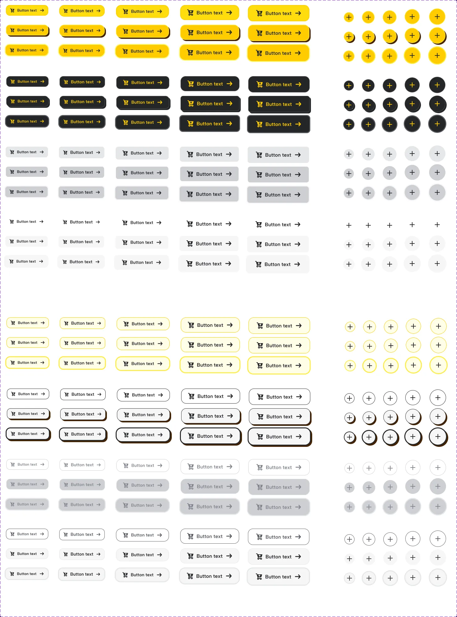 WavMasters design system: buttons in every state
