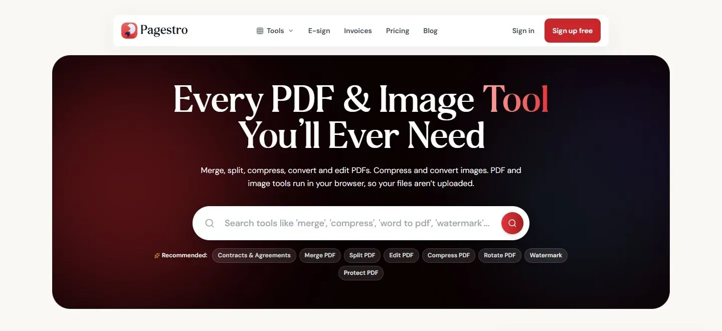 Pagestro website