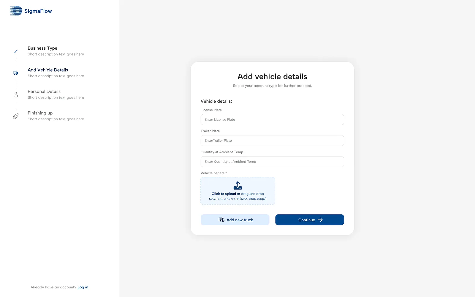 SigmaFlow: vehicle details