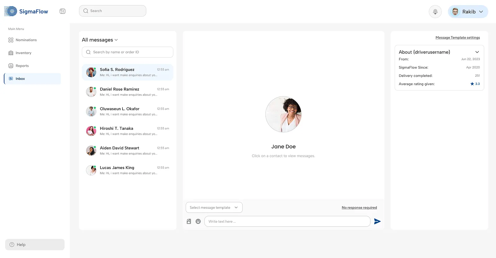 SigmaFlow: transporter inbox