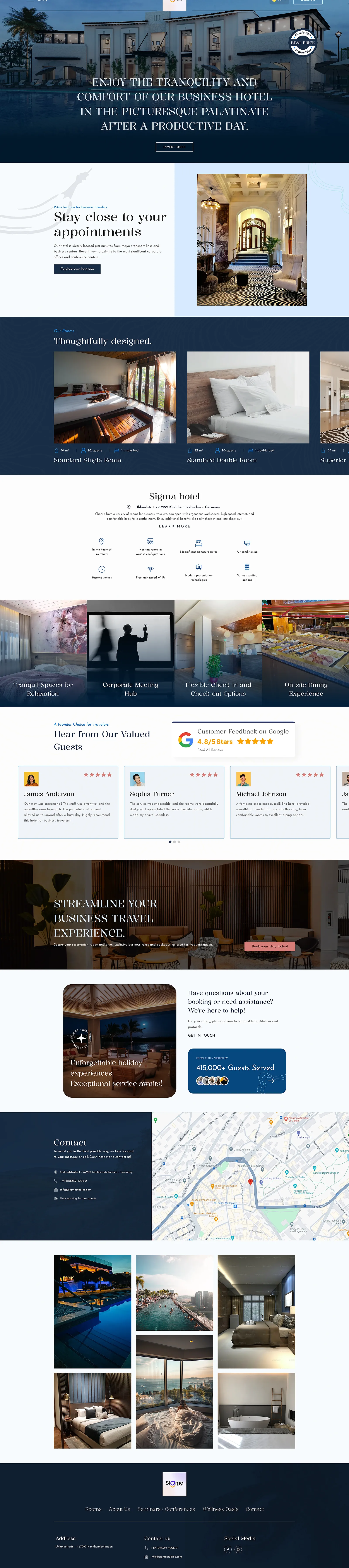 Sigma Hotel landing page