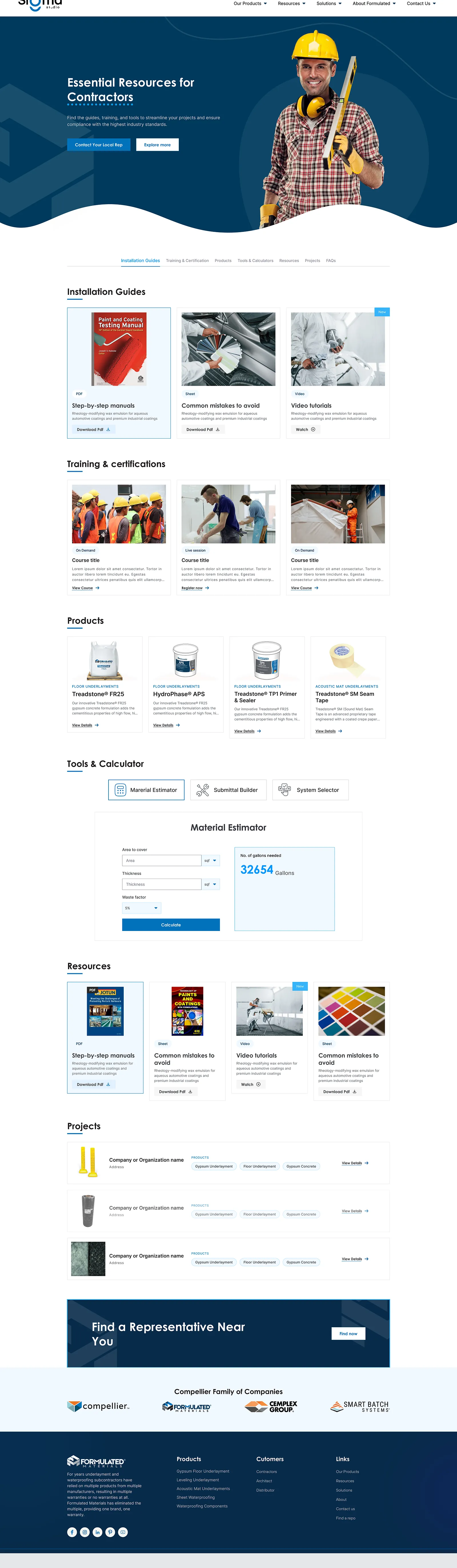 Construction materials website