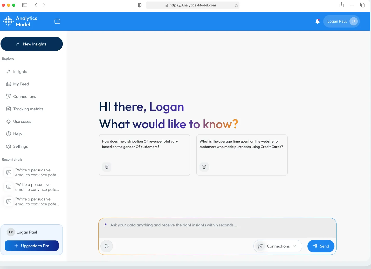 Analytics Model data chat