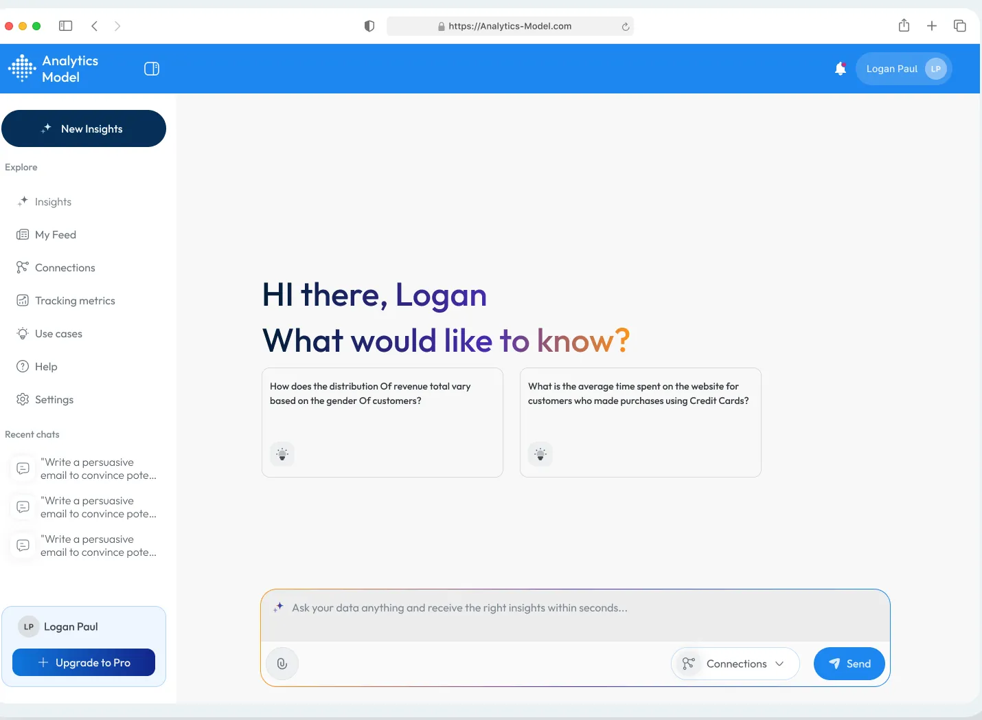 Analytics Model data chat